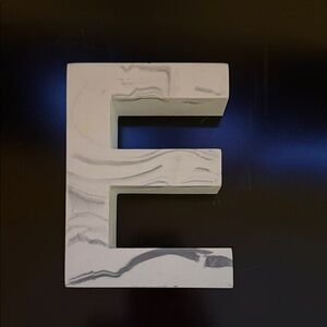 Marble Effect Wall or Desk Letter 'E' Decor